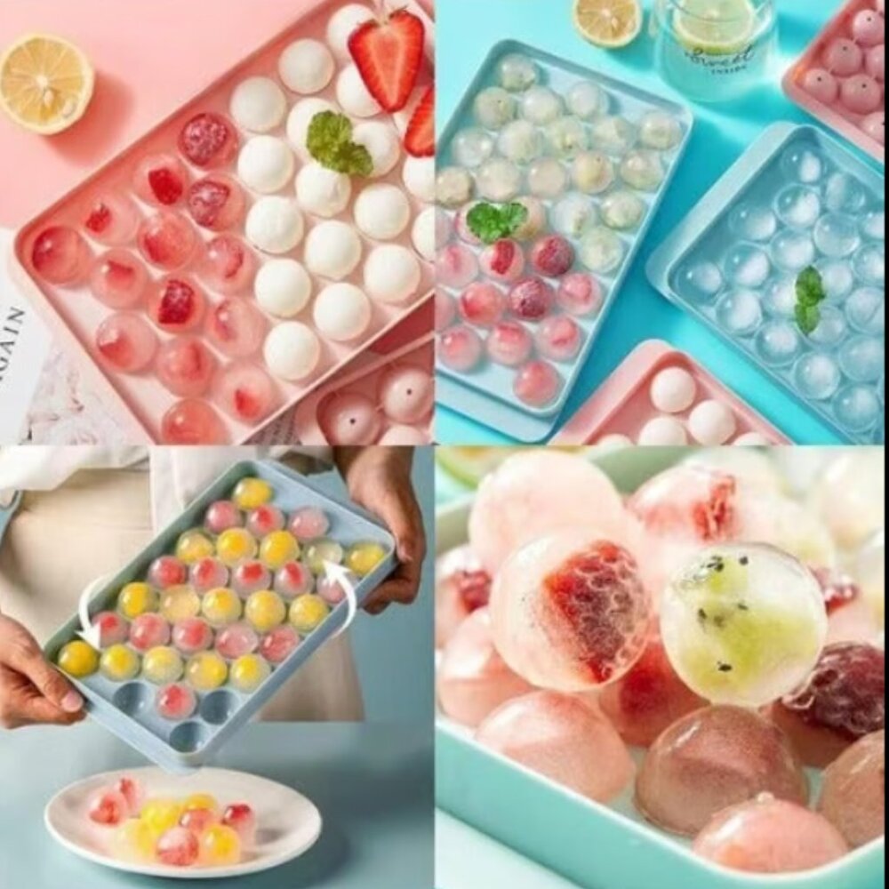 2pc Pink Ice Cube Tray with Lid – Round Ice – Brand New with Tag